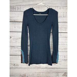 Free People XS meadow Fiesta Cuff Thermal long sleeve rainbow vampire diaries